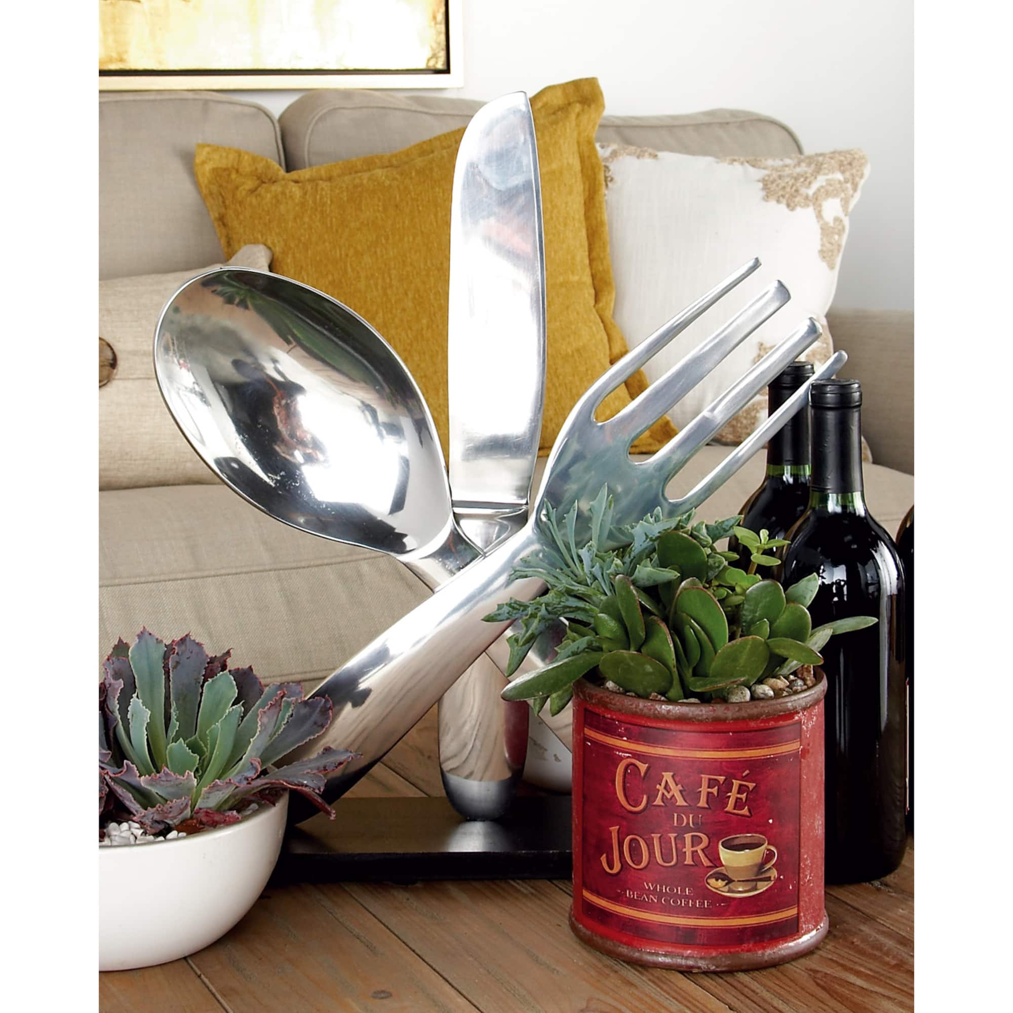 17" Silver Kitchen Utensil Sculpture